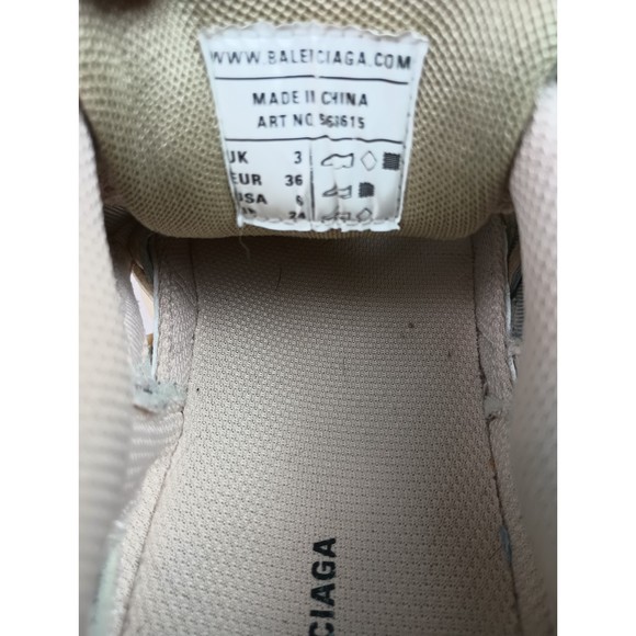 Balenciaga Women's White Beige Track Leather Mesh Sneakers Shoes Size 36 EU - Picture 8 of 8